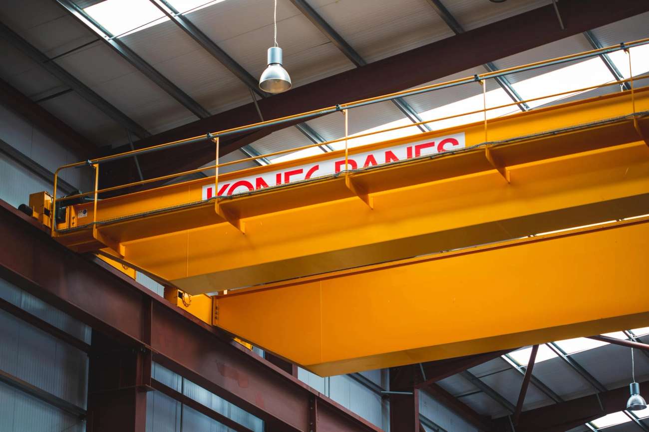 Yellow bridges inside a facility