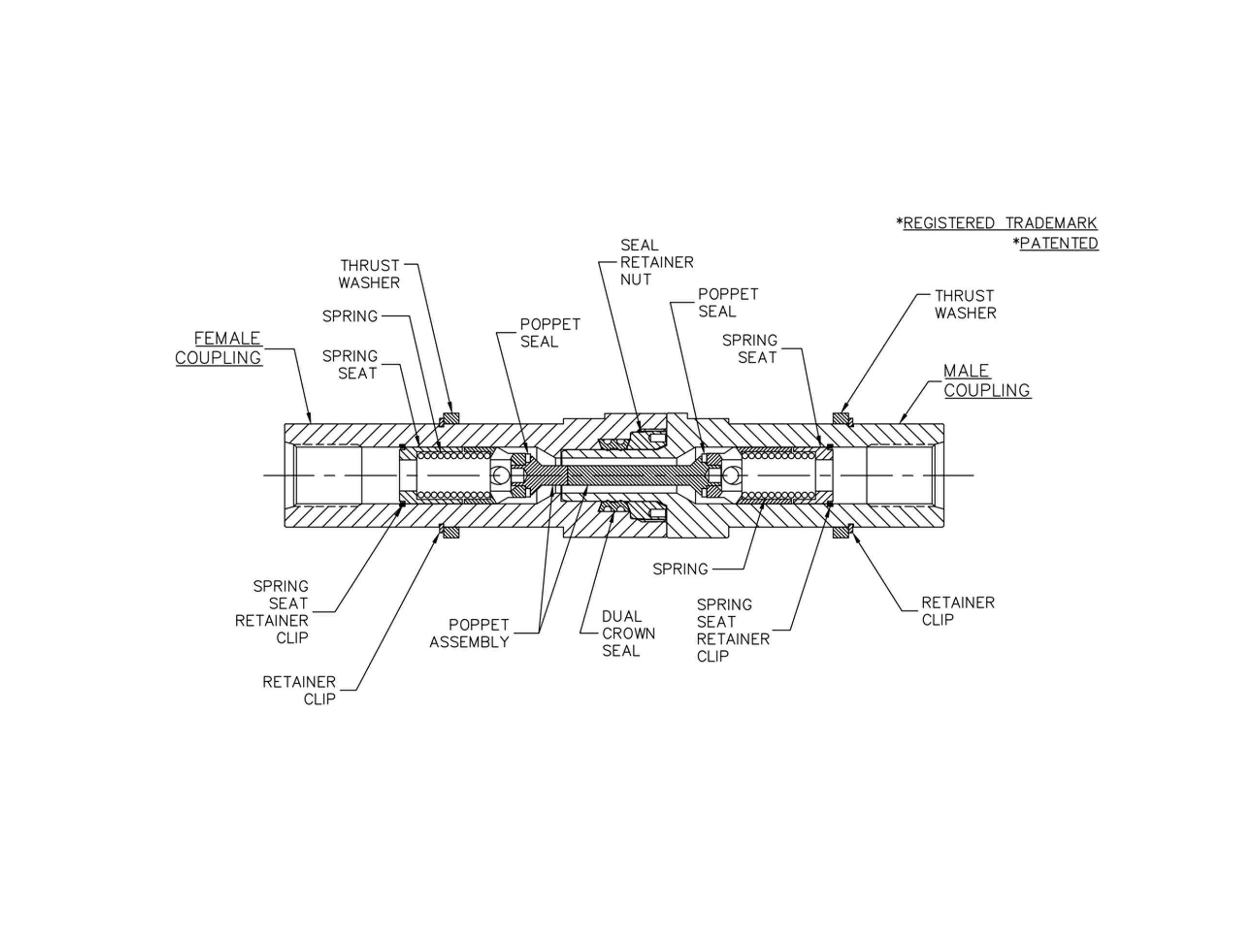Technical drawing of an Elastomer Seal