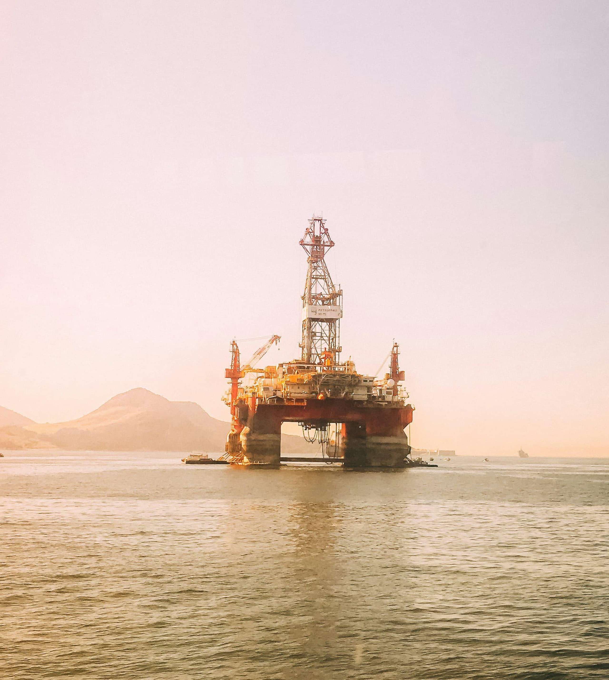 Oil platform out at sea