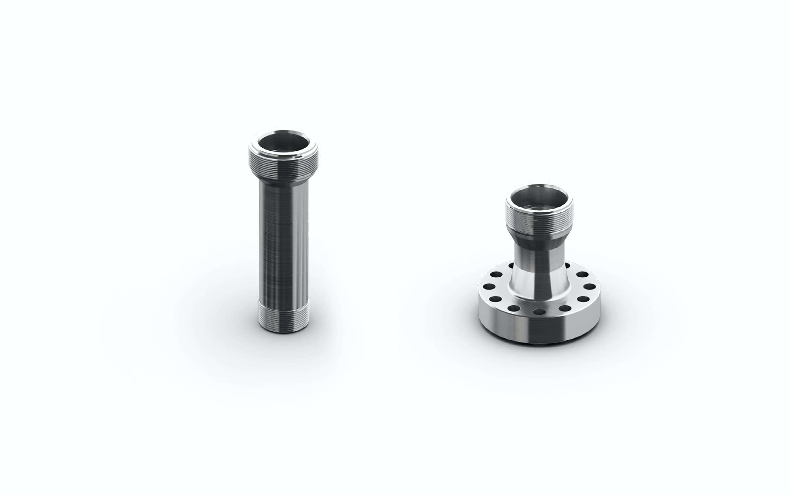 Rendering of 2 different metal adapters