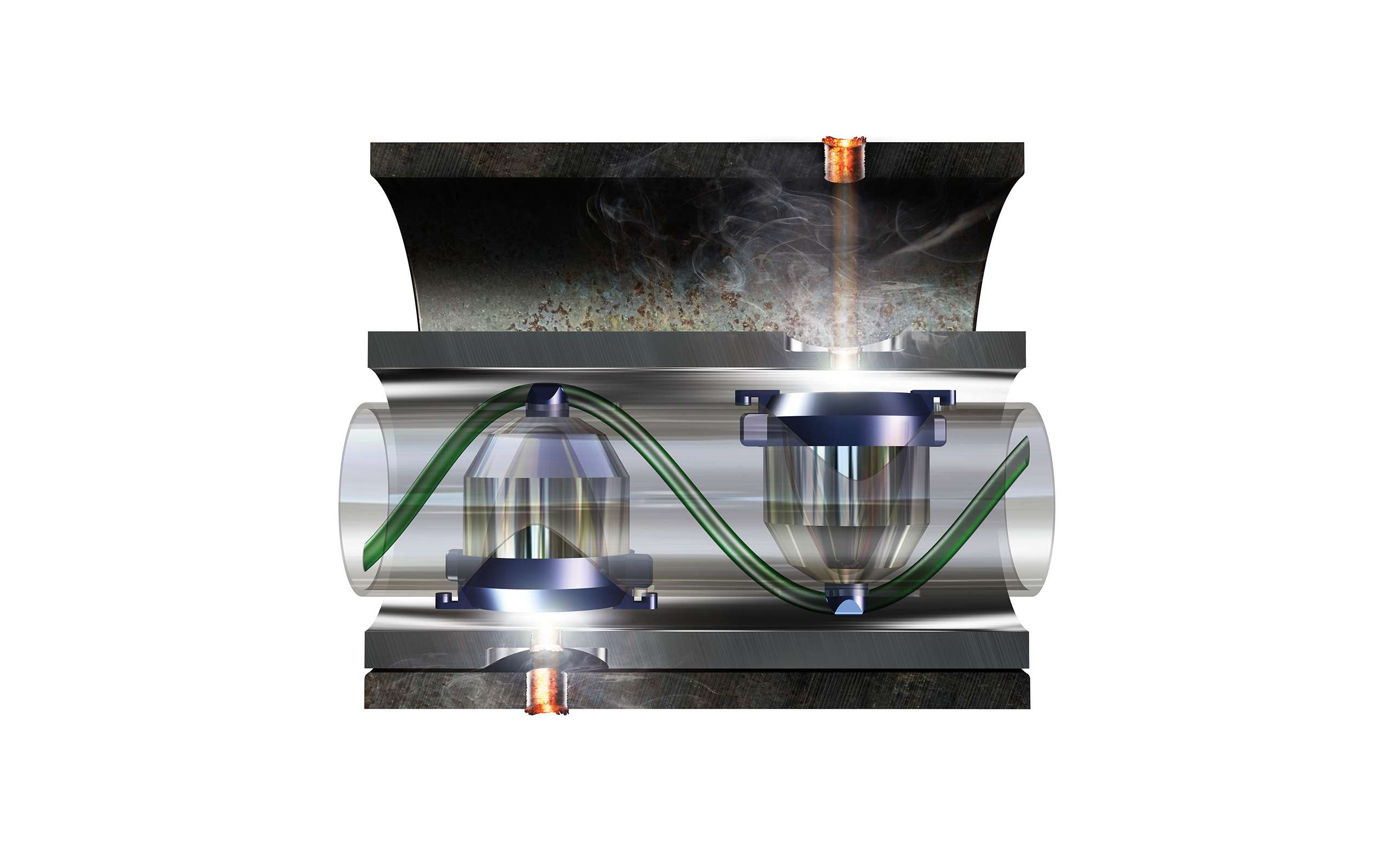 Sectioned view of EQUAfrac charges