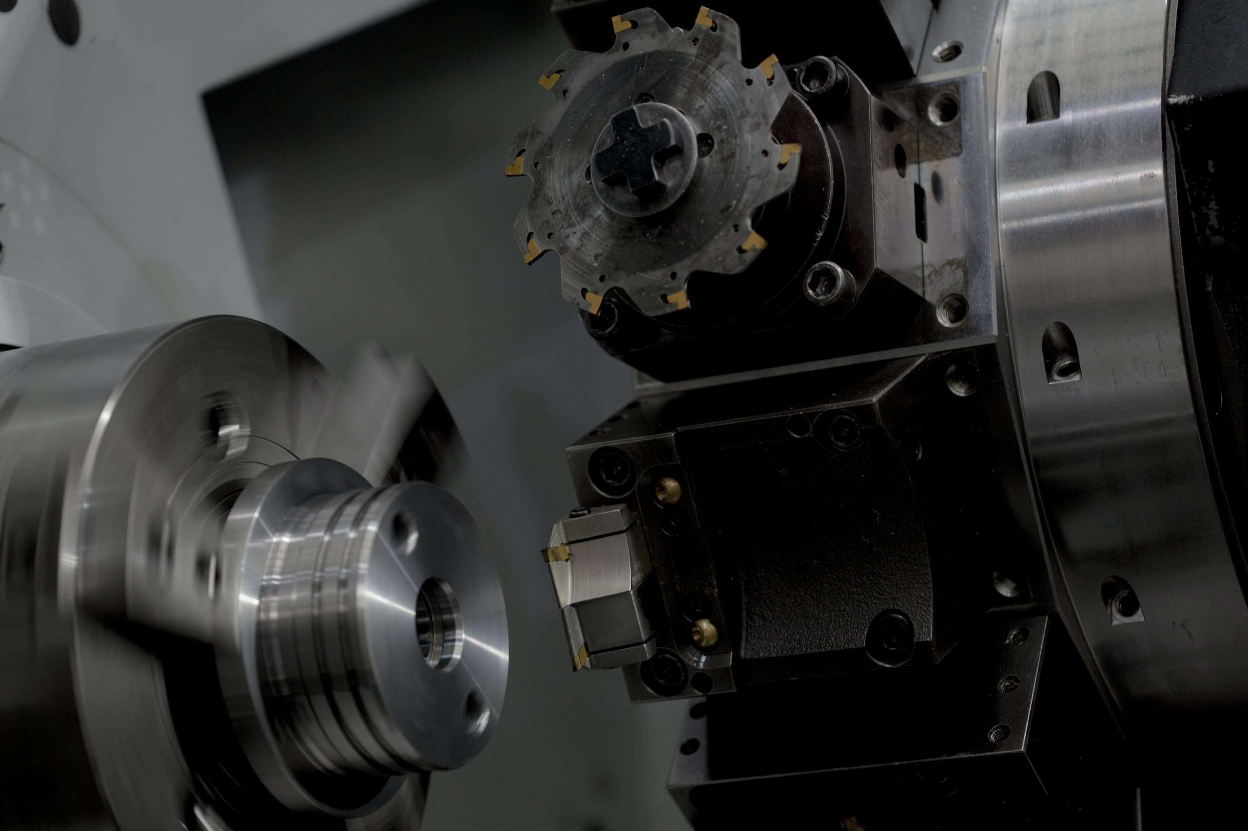 Close up image of CNC machine