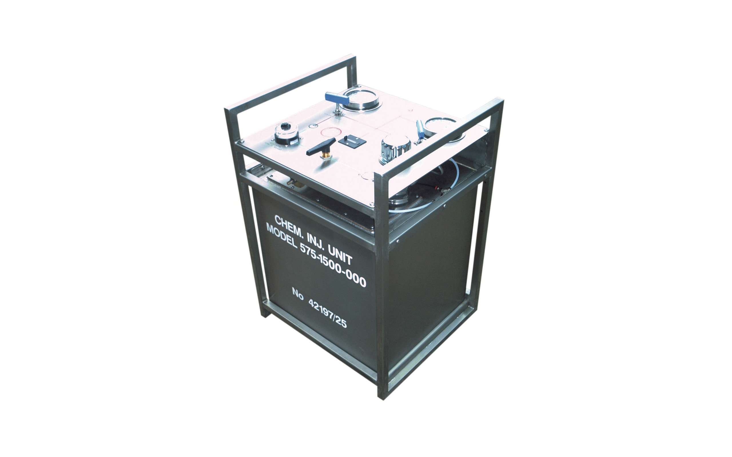 Metal box with control elements on top