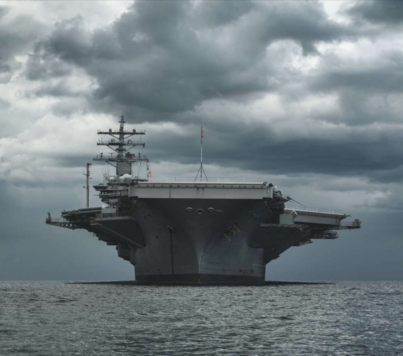 Aircraft carrier out at sea