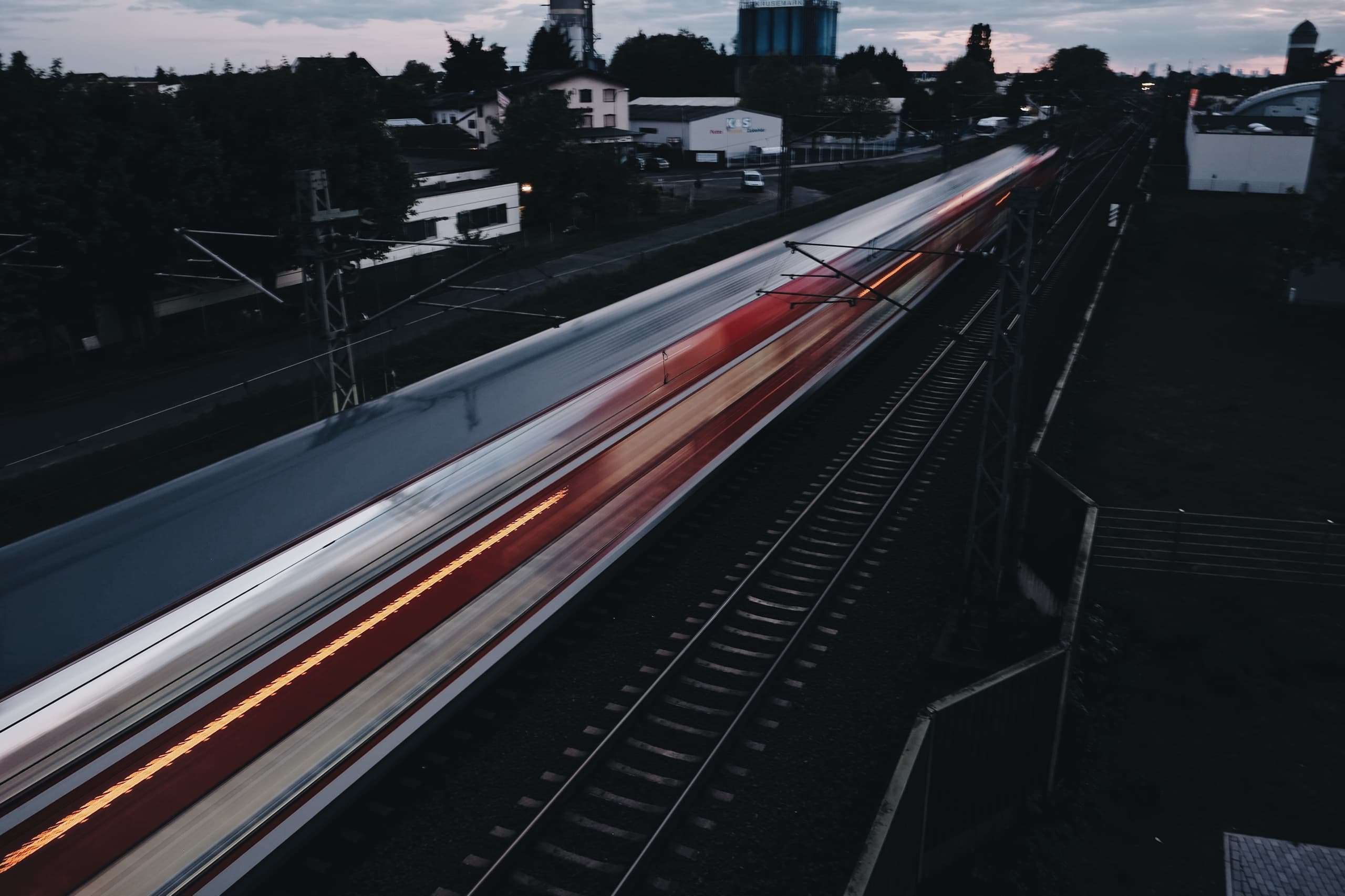 Long exposure of passing train