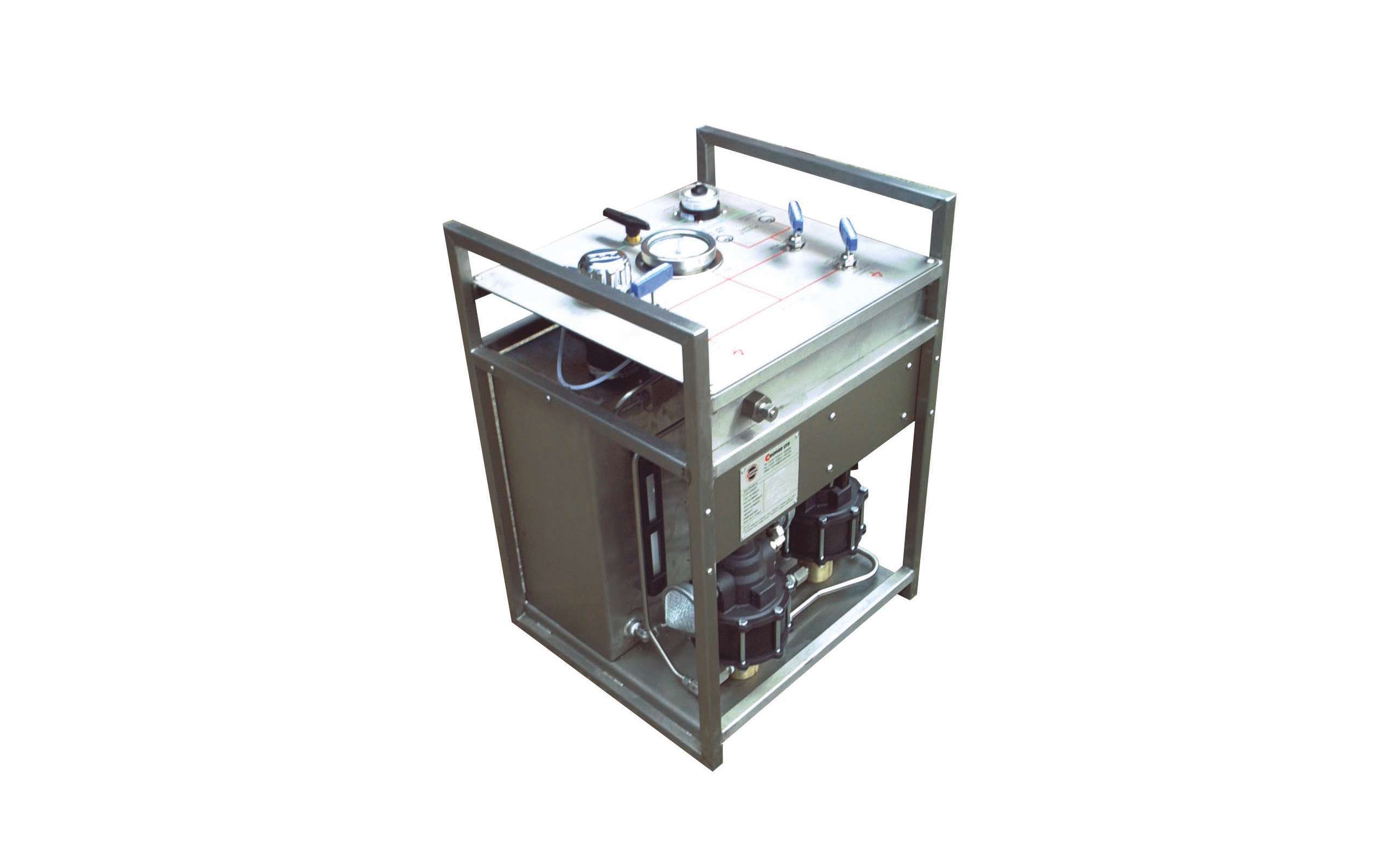 Metal box with control elements on top